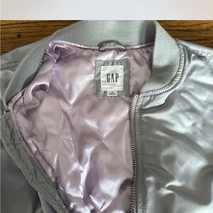 GAP Silver Quilted Bomber Jacket